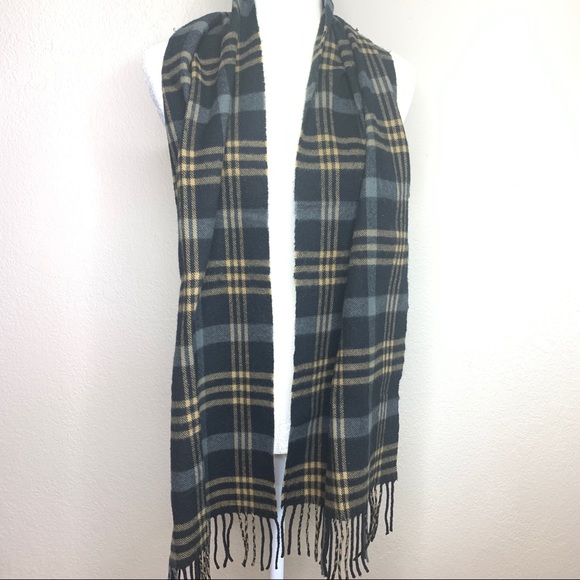 Accessories - Cashmere made in Scotland black gray tan scarf